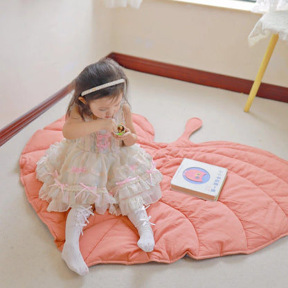 Tapis de sol en forme de grande feuille en coton pour bébé