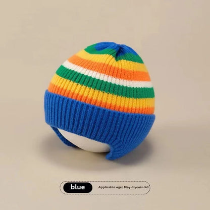 Bonnet tricoté coloré pour bébé
