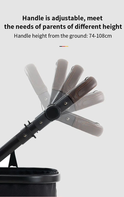 Poussette luxueuse 3 en 1 pour nouveau-né pliable