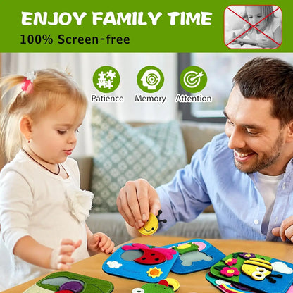 Puzzle Montessori en feutre 3D pour motricité Fine