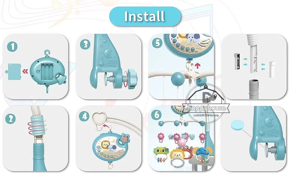 Mobile de berceau pour bébé avec animaux