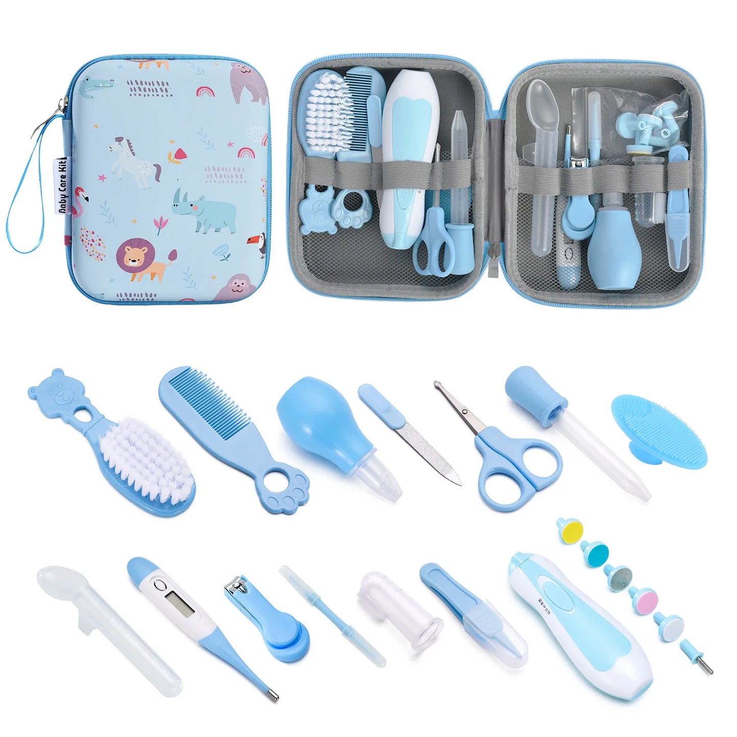 Trousse de toilette avec ensemble de 20 accessoires pour hygiène bébé