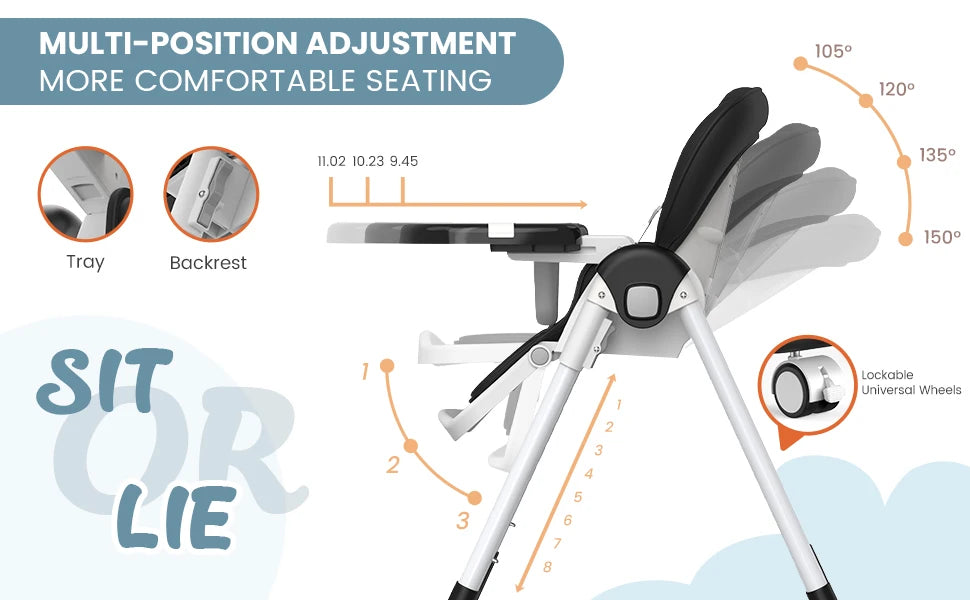 Chaise haute multifonction pour bébé