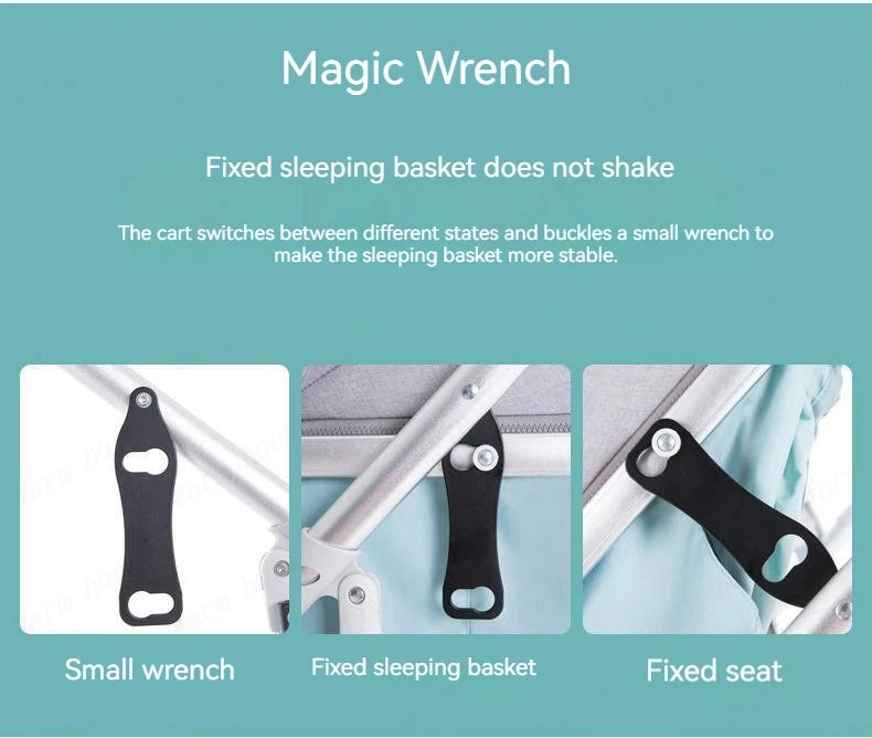 Poussette de luxe réversible pour bébé