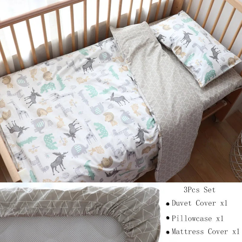 Parure de lit en coton doux pour bébé