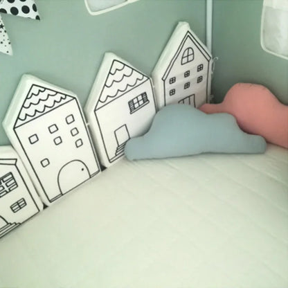 Tour de lit pare-chocs Motifs maisons pour bébé