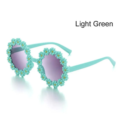 Lunette de soleil bébé ronde en forme de marguerite