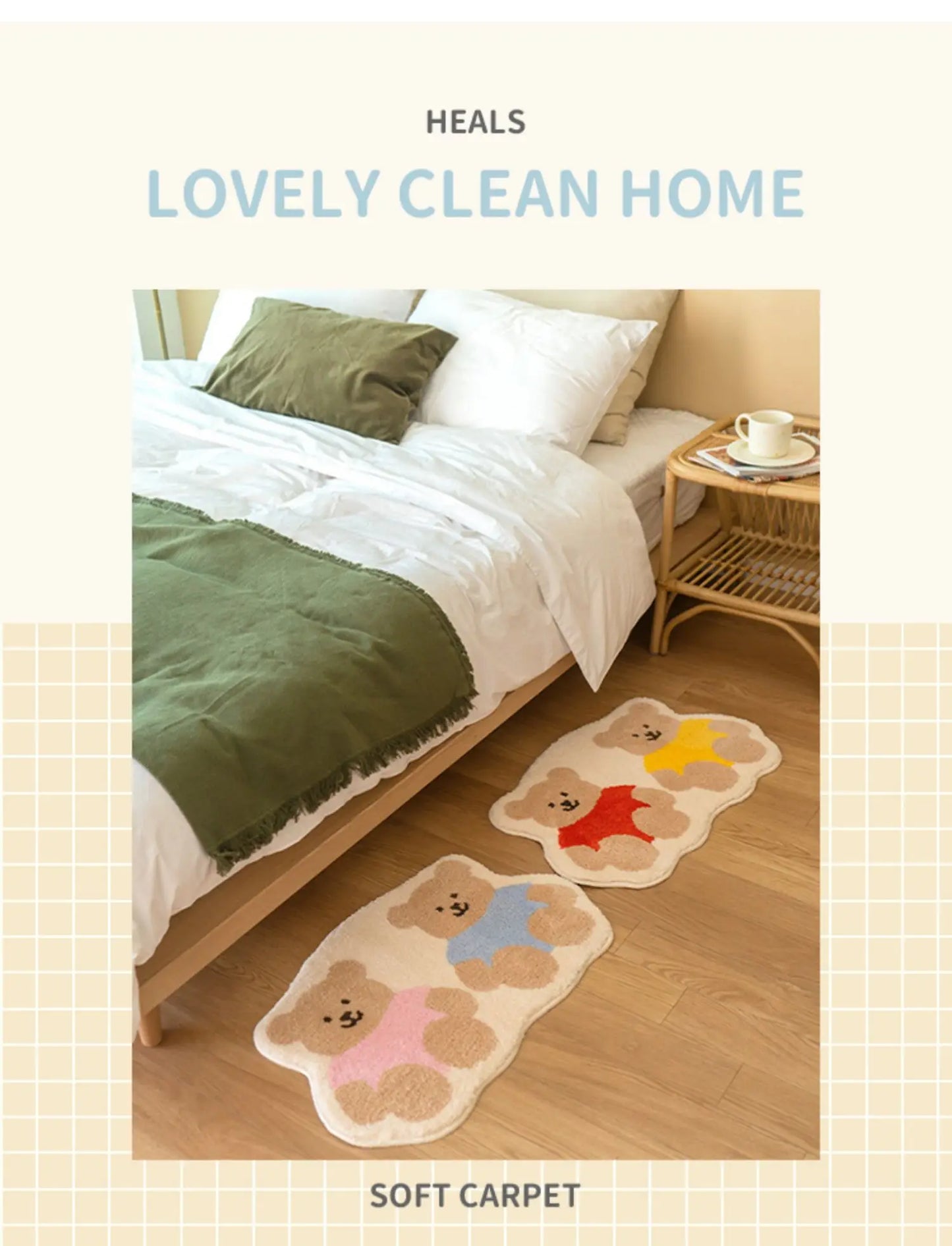 Tapis de sol bébé avec deux petits oursons mignons
