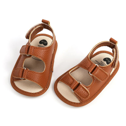 Sandales plates d’été à scratch pour bébé garçon et fille