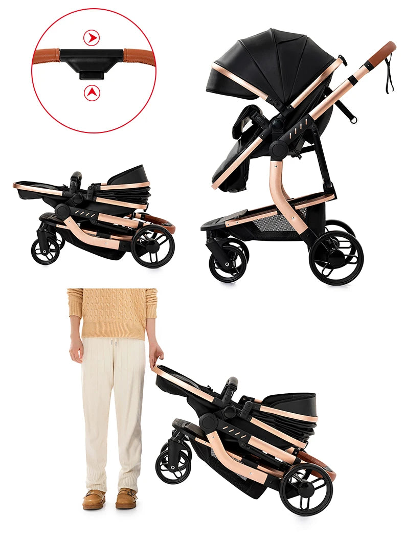 Poussette de paysage haute pliable