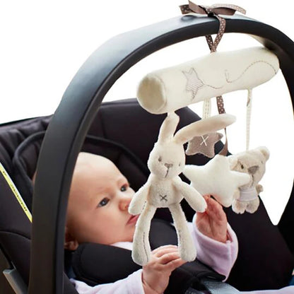 Cloche de lit suspendue pour bébé avec ourson et lapin