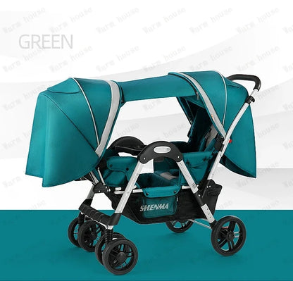 Poussette de jumeaux pliable
