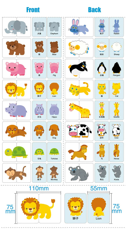Cartes de puzzle cognitif pour bébé