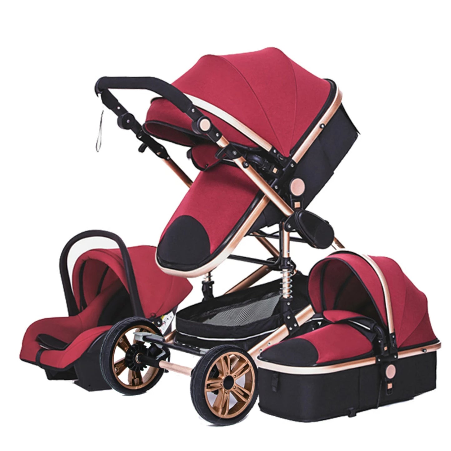 Poussette trio 3 en 1 pour bébé pliable