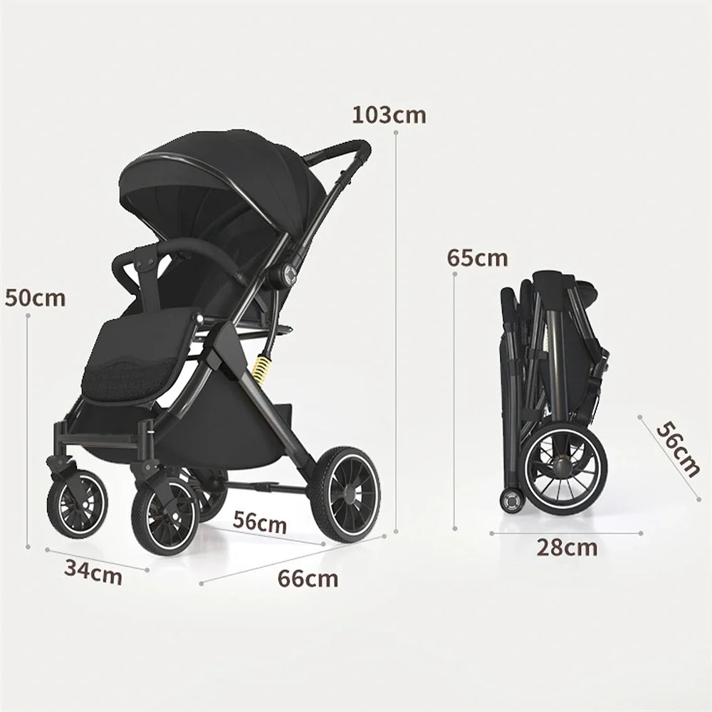 Poussette de bébé pliable à 4 roues