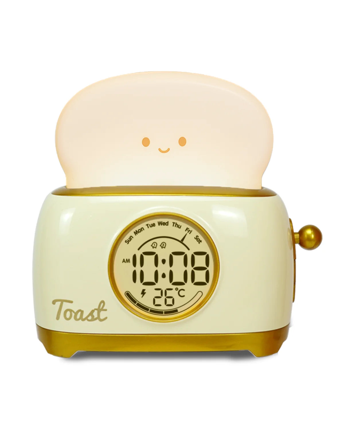 Veilleuse grille pain avec horloge numérique et alarme