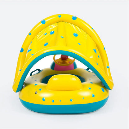Bouée pour bébé portable et gonflable avec pare-soleil