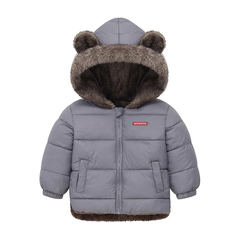 Manteau à capuche polaire épais pour enfants