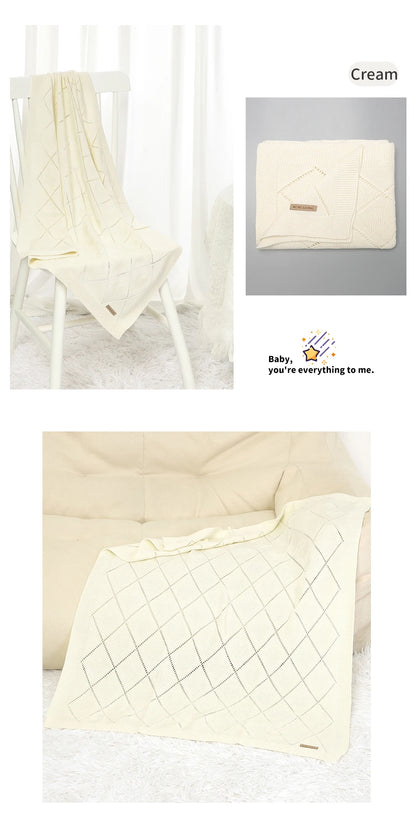 Couverture tricotée en coton pour bébé