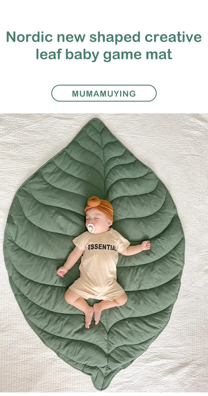 Tapis de sol en coton en forme de belle feuille pour bébé