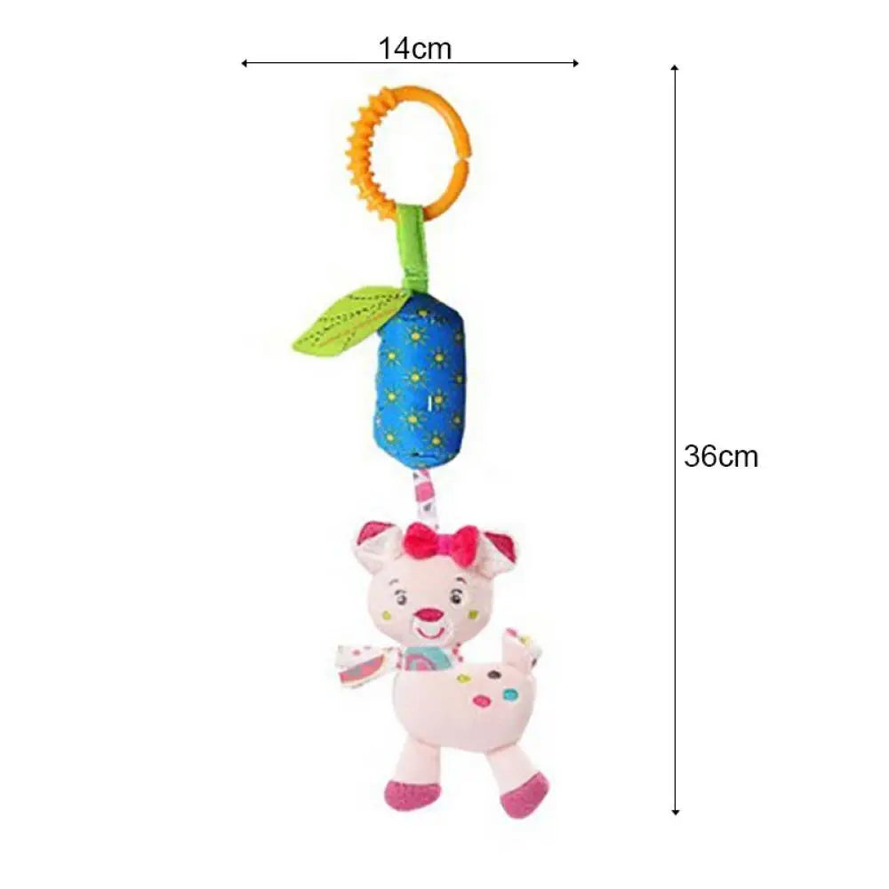 Hochet main en coton avec peluche et cloche