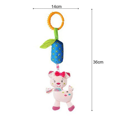 Hochet main en coton avec peluche et cloche