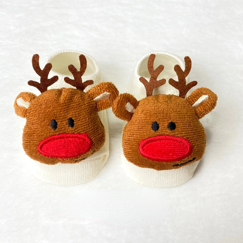 Chaussettes avec renne de Noël pour bébés garçons et filles
