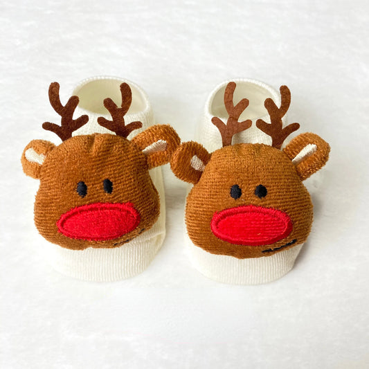 Chaussettes avec renne de Noël pour bébés garçons et filles