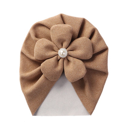 Turban chaud à fleurs pour bébé fille