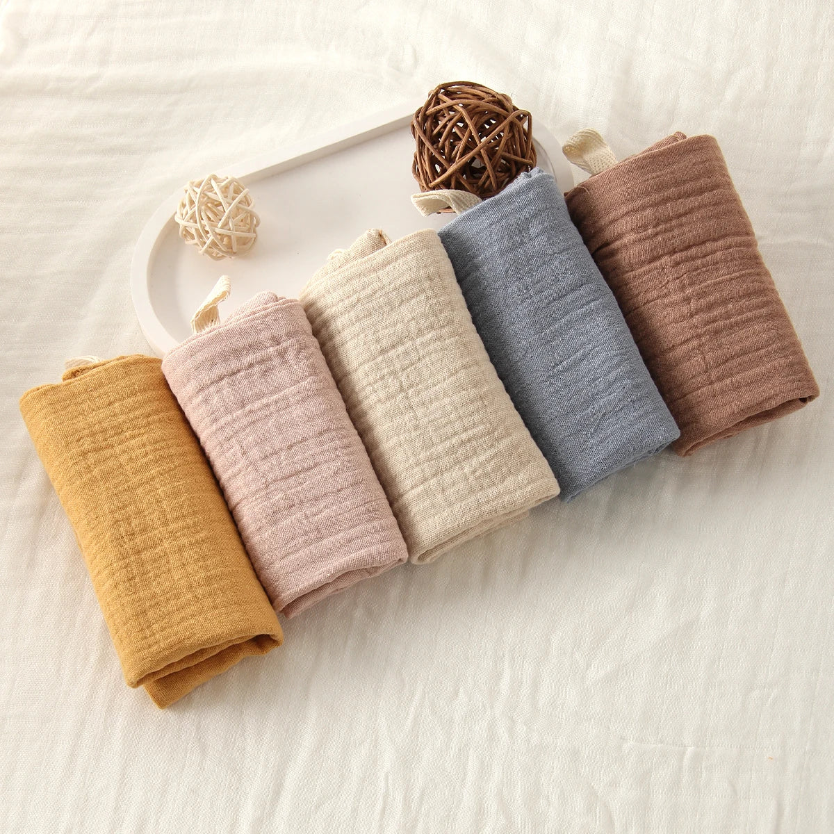 Bavoir 100% en mousseline de coton biologique pour bébé X5