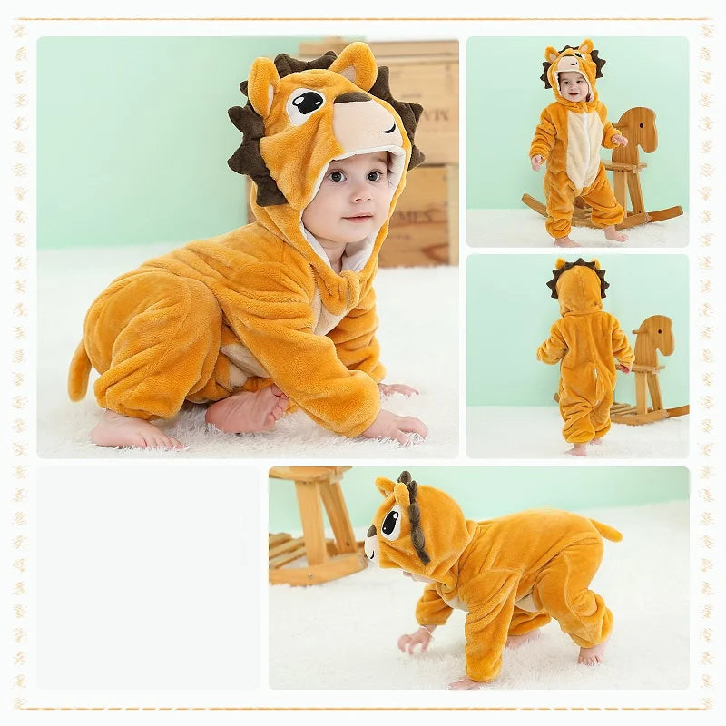 Combinaison pyjama chaud en polaire d’animaux pour bébé