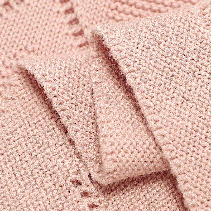 Couverture tricotée en coton pour bébé