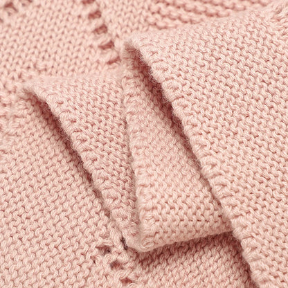 Couverture tricotée en coton pour bébé
