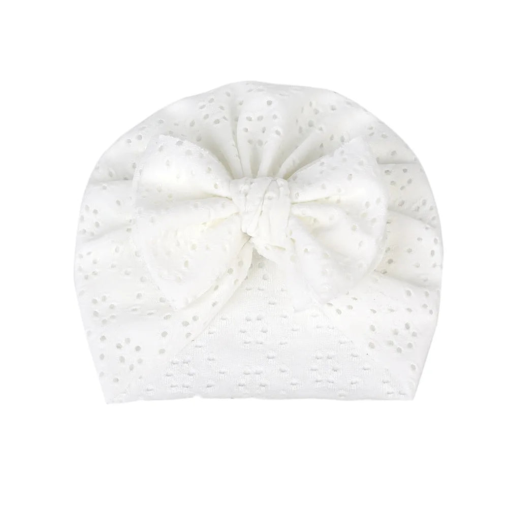 Turban en dentelle avec noeud pour bébé fille