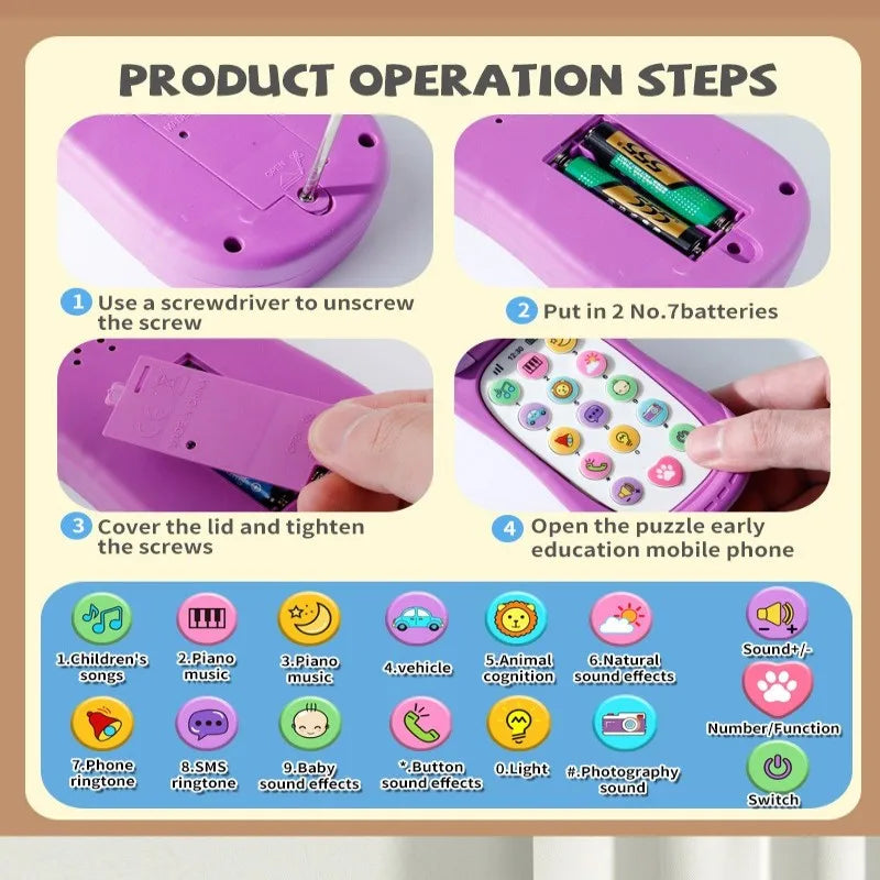 Téléphone jouet portable avec musique