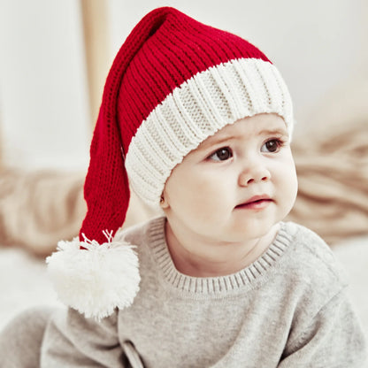 Joli Bonnet de Noël à pompon unisexe pour maman et bébé