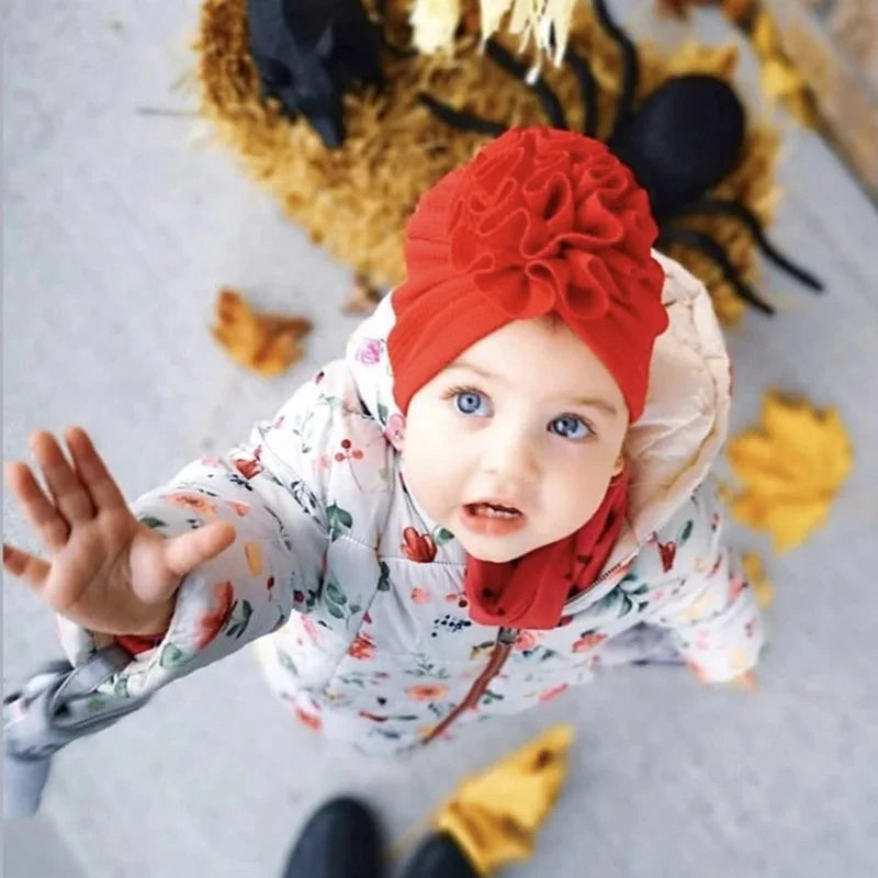 Bandeaux turban à nœud pour bébé fille couleur unie