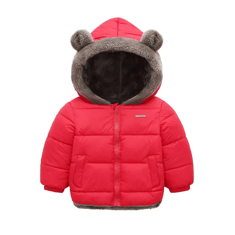 Manteau à capuche polaire épais pour enfants