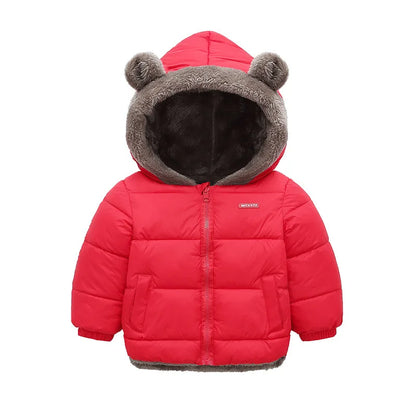 Manteau à capuche polaire épais pour enfants