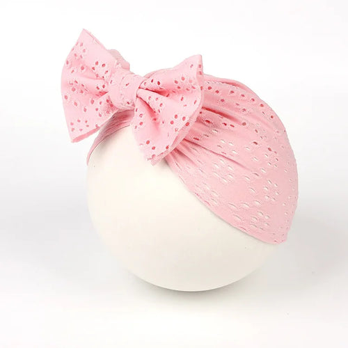 Turban en dentelle avec noeud pour bébé fille