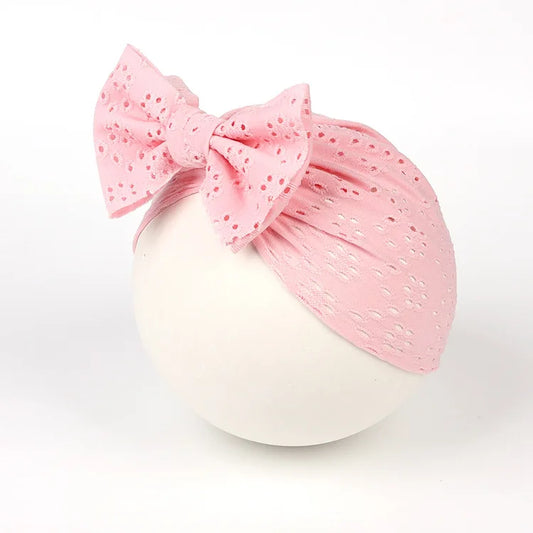 Turban en dentelle avec noeud pour bébé fille