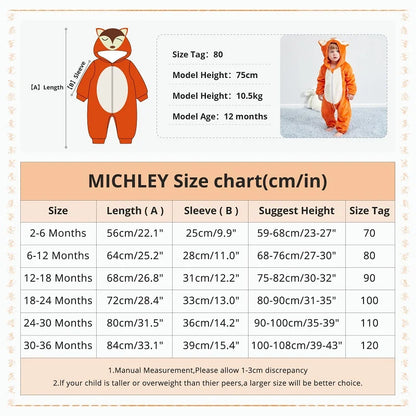 Combinaison pyjama chaud à motifs d’animaux pour bébé