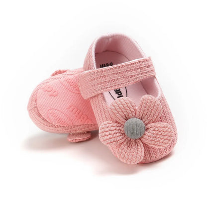 Chaussures en coton à motif de fleur pour nouveau-né