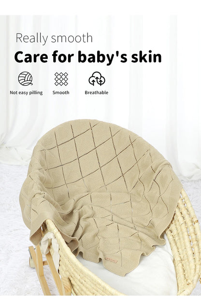 Couverture tricotée en coton pour bébé