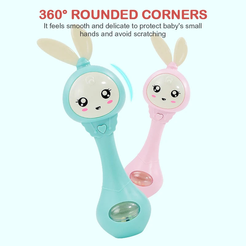 Hochet de dentition motif lapin avec musique
