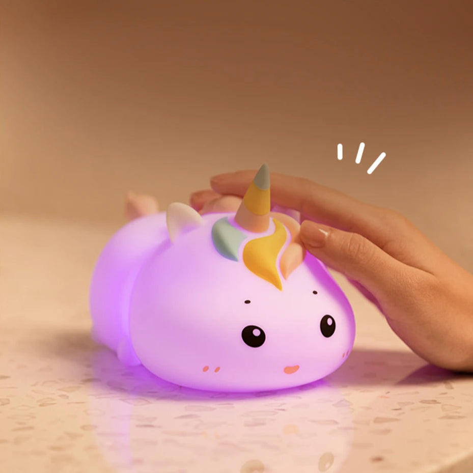 Veilleuse en silicone en forme de licorne pour bébé