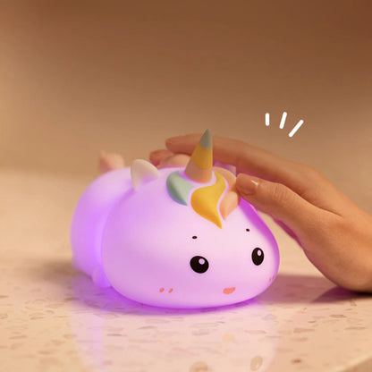 Veilleuse en silicone en forme de licorne pour bébé