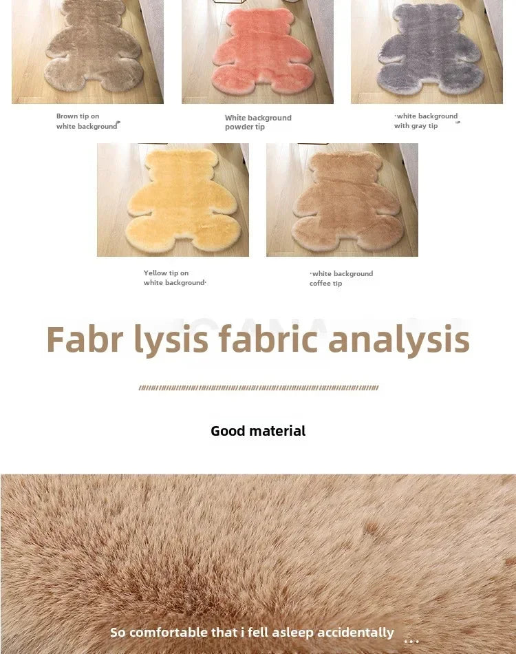 Tapis de sol en fourrure en forme d’ours pour bébé