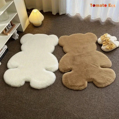 Tapis de sol en fourrure en forme d’ours pour bébé