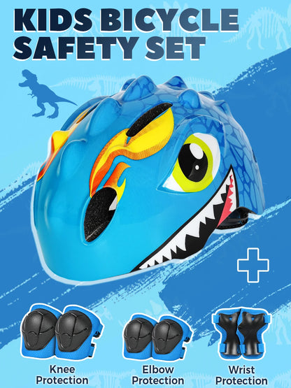 Casque de vélo à motif de dinosaure 3D pour enfants